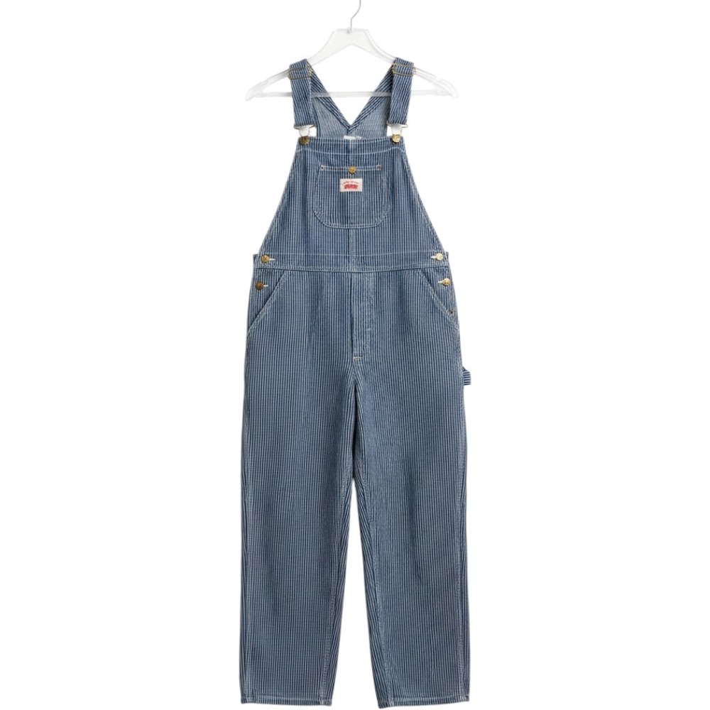 Round House Overalls Youth 18 Blue Hickory Stripe Denim Workwear Farmcore Bibs